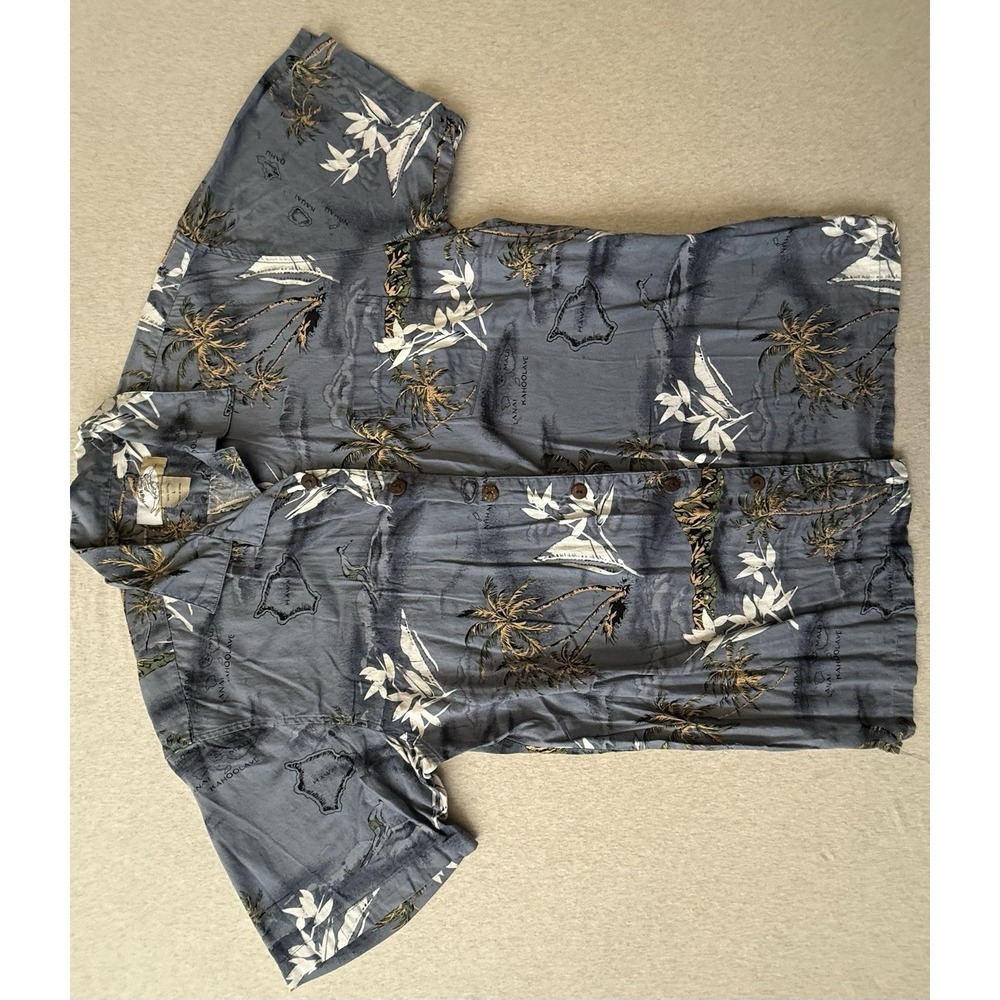 High Surf Men's Hawaiian Large Button Up Shirt Island Theme